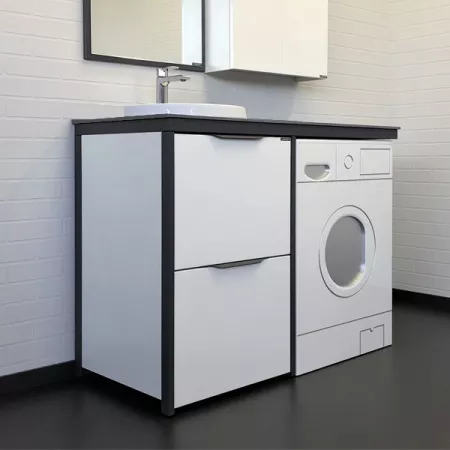 Тумба с раковиной под стиральную машинку Comforty Лозанна 120 белая глянцевая
Тумба с раковиной под стиральную машинку Comforty Лозанна 120 белая глянцевая