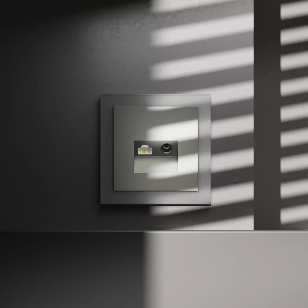 Розетка телевизионная встраиваемая Voltum S70 TV+RJ45 кат. 6, (сталь) VLS060705
Розетка телевизионная встраиваемая Voltum S70 TV+RJ45 кат. 6, (сталь) VLS060705