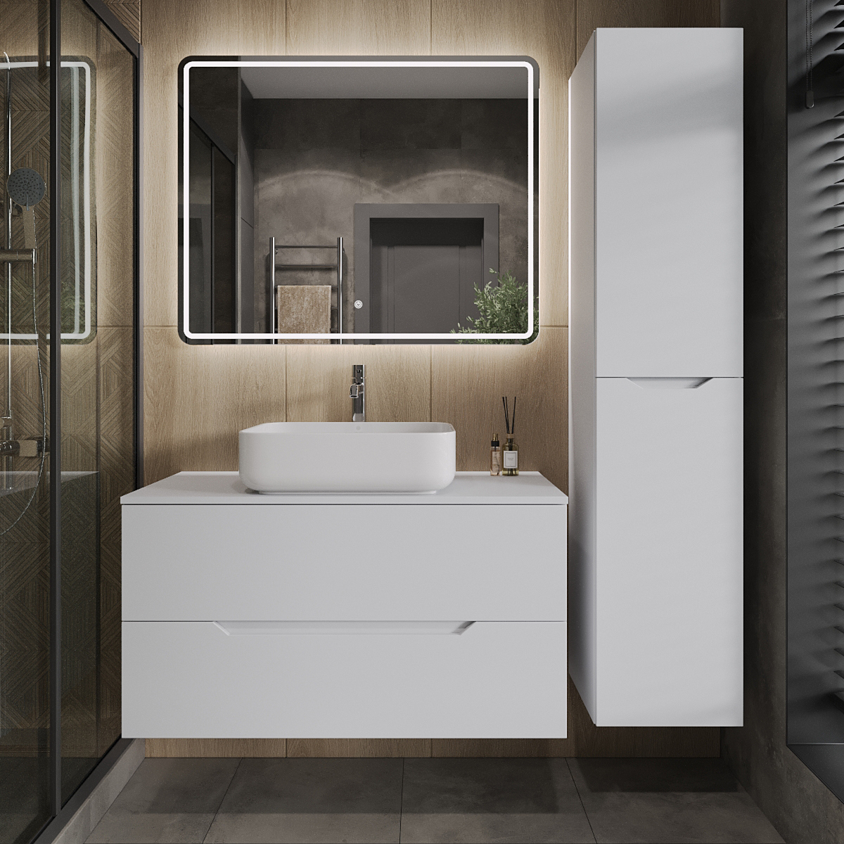 Мебель для ванной комнаты Orange Line 100 подвесная, 2 ящика, матовая белая с раковиной B05-500W
Мебель для ванной комнаты Orange Line 100 подвесная, 2 ящика, матовая белая с раковиной B05-500W