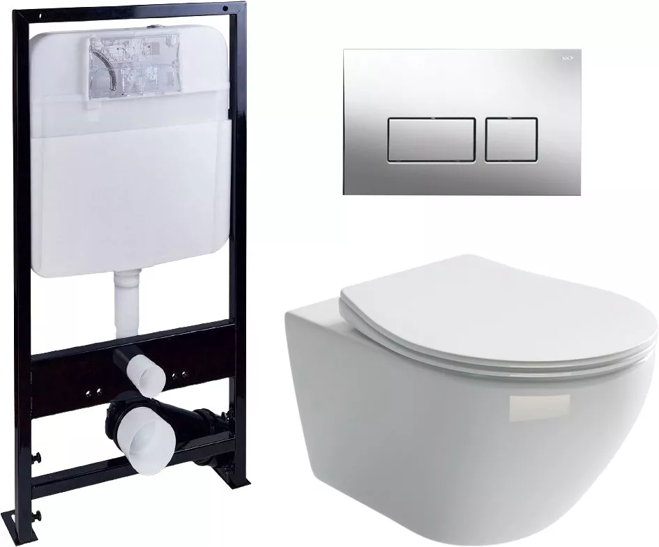 Комплект Унитаз подвесной Ceramica Nova Pearl Rimless CN8001 + Система инсталляции EWRIKA ProLT 0026-2020 + Кнопка смыва EWRIKA 0041 хром
Комплект Унитаз подвесной Ceramica Nova Pearl Rimless CN8001 + Система инсталляции EWRIKA ProLT 0026-2020 + Кнопка смыва EWRIKA 0041 хром