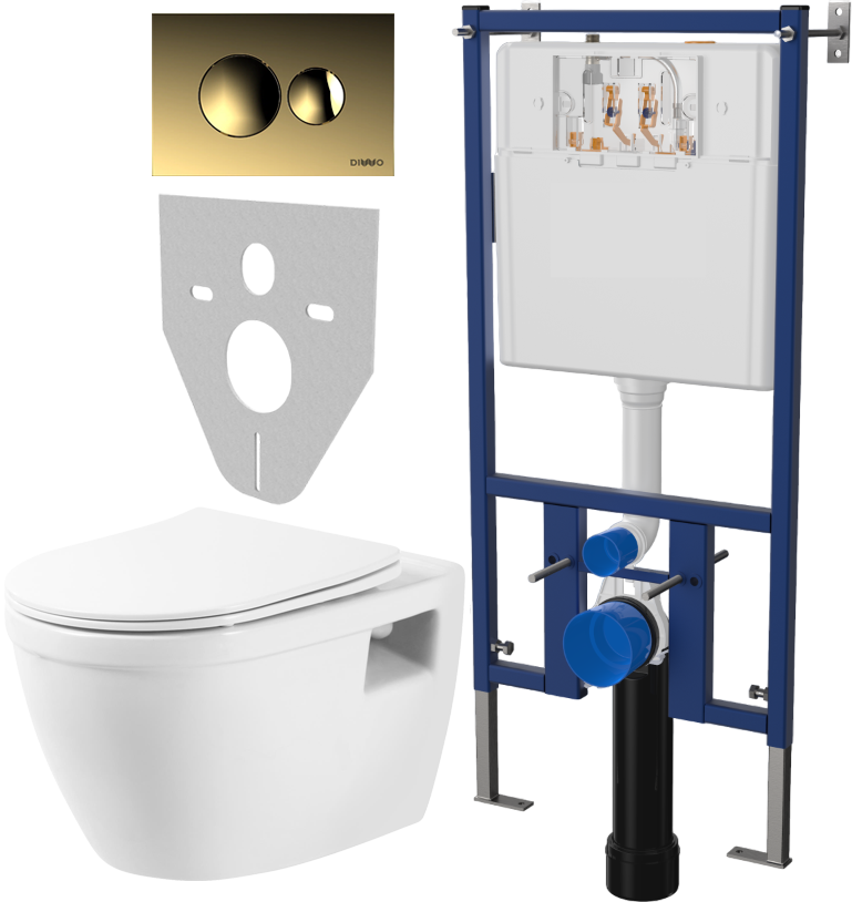Комплект Унитаз подвесной BelBagno Loto BB070CHR/SC безободковый, с микролифтом + Система инсталляции для унитазов DIWO 4501 + Кнопка смыва DIWO 7315 золотая
Комплект Унитаз подвесной BelBagno Loto BB070CHR/SC безободковый, с микролифтом + Система инсталляции для унитазов DIWO 4501 + Кнопка смыва DIWO 7315 золотая