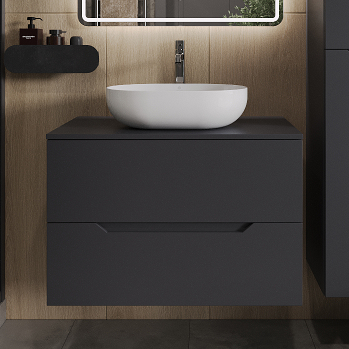 Тумба с раковиной Orange Line 80 подвесная, 2 ящика, матовый графит с раковиной B05-480W
Тумба с раковиной Orange Line 80 подвесная, 2 ящика, матовый графит с раковиной B05-480W