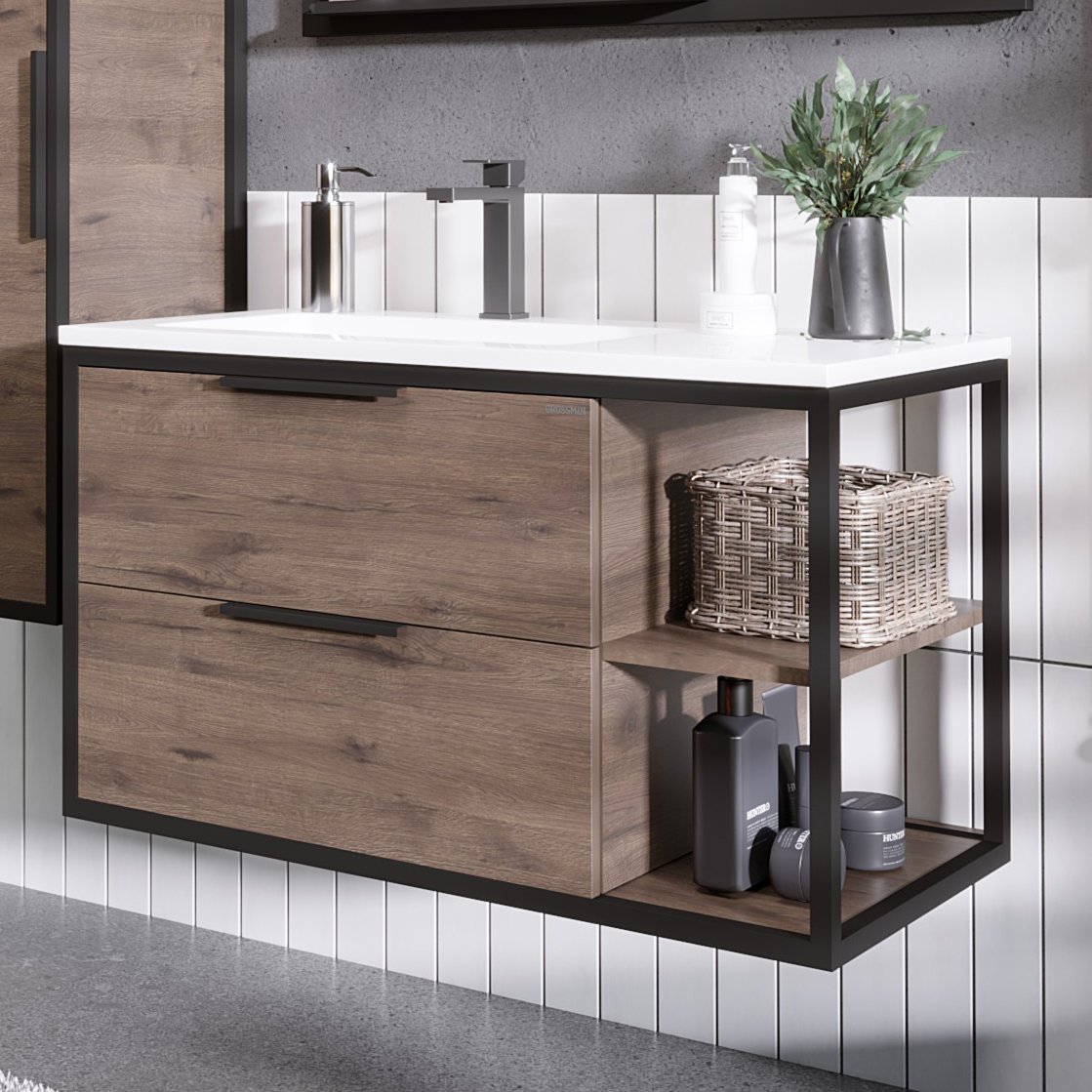 Тумба с раковиной Grossman Лофт 90 веллингтон, черный, раковина Madera Modul 90 L
Тумба с раковиной Grossman Лофт 90 веллингтон, черный, раковина Madera Modul 90 L
