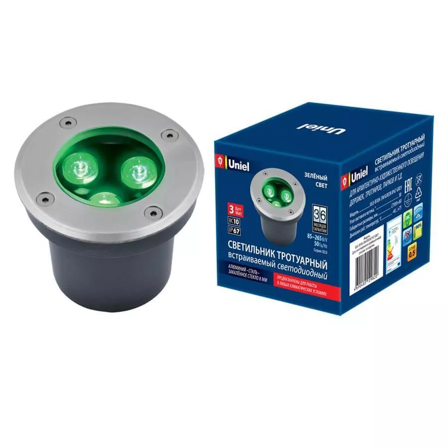 Ландшафтный светодиодный светильник Uniel ULU-B10A-3W/Green IP67 Grey UL-00006819
Ландшафтный светодиодный светильник Uniel ULU-B10A-3W/Green IP67 Grey UL-00006819
