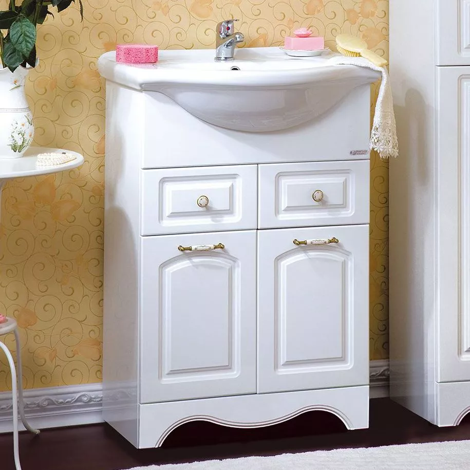 Тумба с раковиной Бриклаер Анна 60 белая 
Тумба с раковиной Бриклаер Анна 60 белая