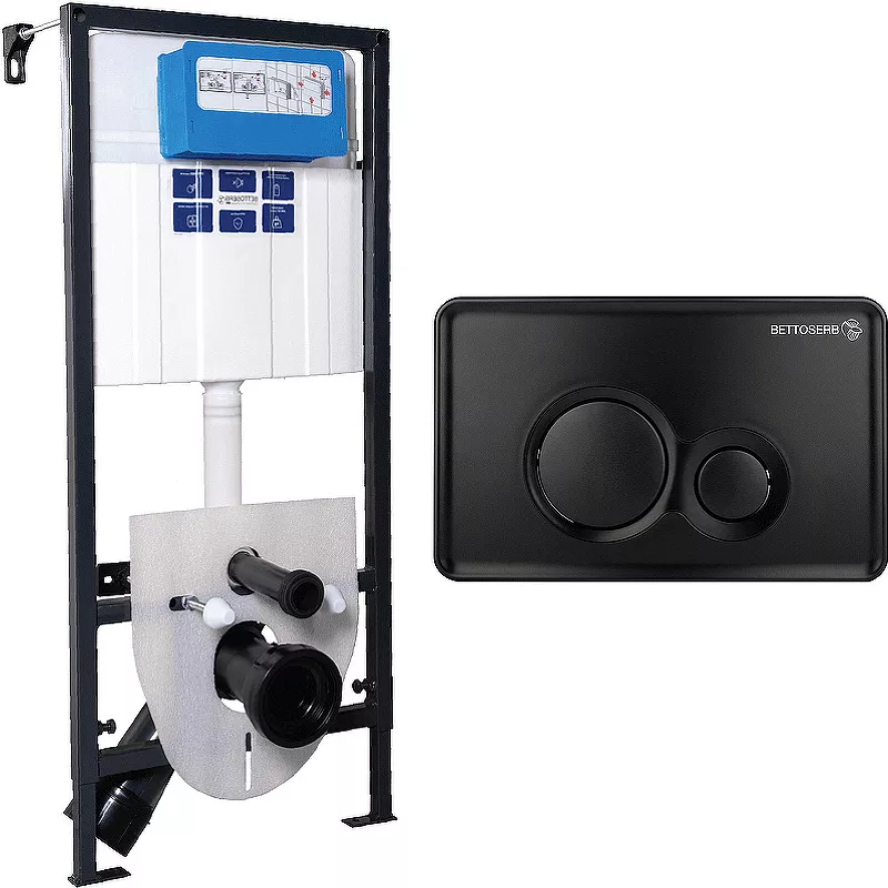 Система инсталляции для унитазов Pestan Sava Fix Slim SET40006459 с клавишей смыва черный матовый 
Система инсталляции для унитазов Pestan Sava Fix Slim SET40006459 с клавишей смыва черный матовый