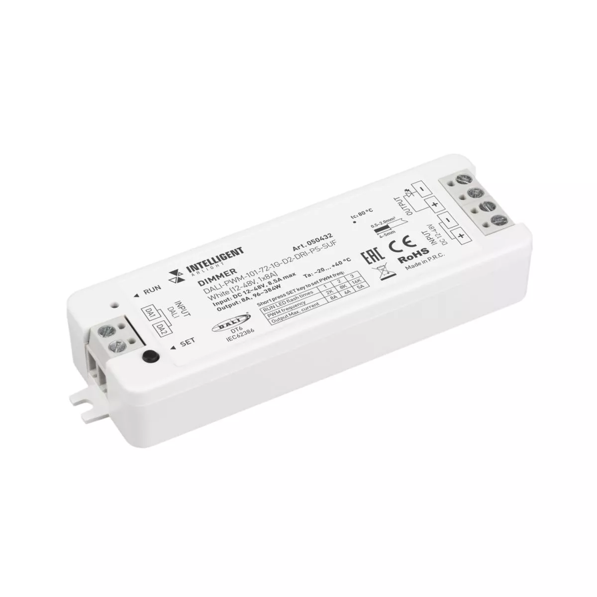 Одноканальный диммер для светодиодной ленты Arlight DALI-PWM-101-72-1G-D2-DRI-PS-SUF White (12-48V, 1x8A) (IARL, IP20 Пластик) 050432
Одноканальный диммер для светодиодной ленты Arlight DALI-PWM-101-72-1G-D2-DRI-PS-SUF White (12-48V, 1x8A) (IARL, IP20 Пластик) 050432