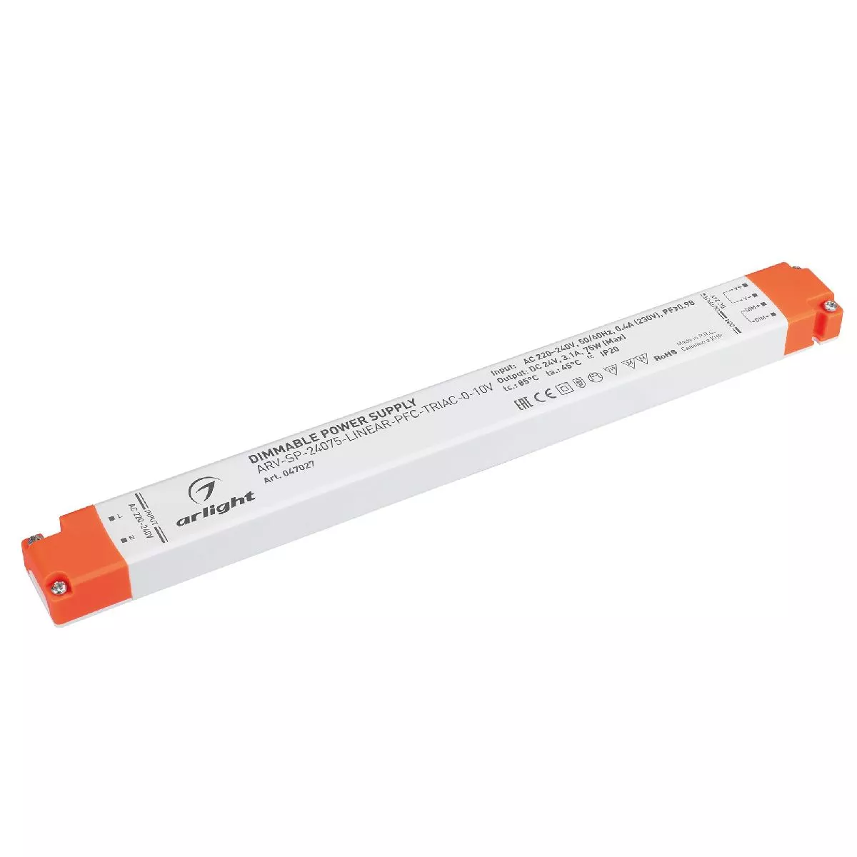 Блок питания Arlight ARV-SP-24075-LINEAR-PFC-TRIAC-0-10V (24V, 3.1A, 75W) 047027
Блок питания Arlight ARV-SP-24075-LINEAR-PFC-TRIAC-0-10V (24V, 3.1A, 75W) 047027