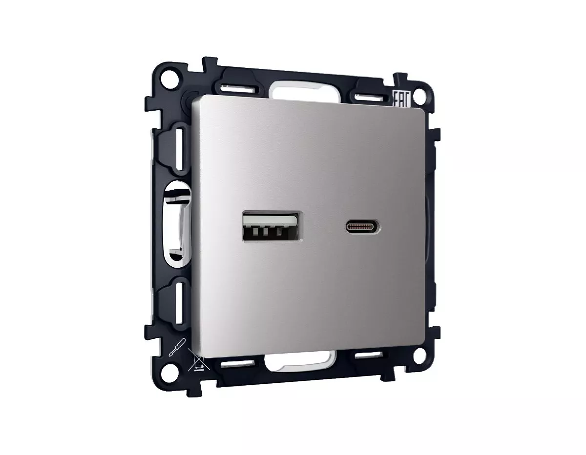 Комплект механизма розетки 2USB A+C 20W (быстрая зарядка) Ambrella Volt Alfa MA511010
Комплект механизма розетки 2USB A+C 20W (быстрая зарядка) Ambrella Volt Alfa MA511010