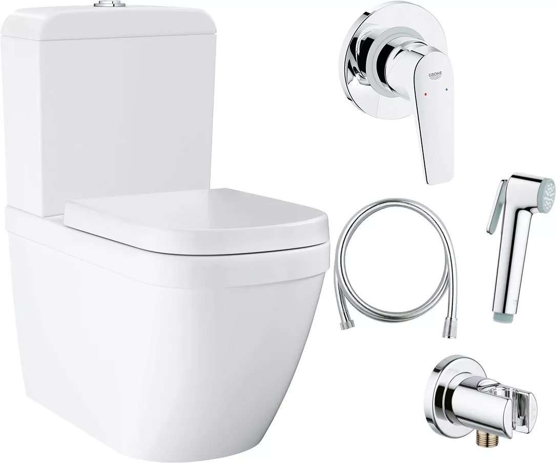 Комплект Унитаз-компакт Grohe Euro Ceramic 39338000 + Гигиенический душ Grohe BauFlow 124900 со смесителем
Комплект Унитаз-компакт Grohe Euro Ceramic 39338000 + Гигиенический душ Grohe BauFlow 124900 со смесителем