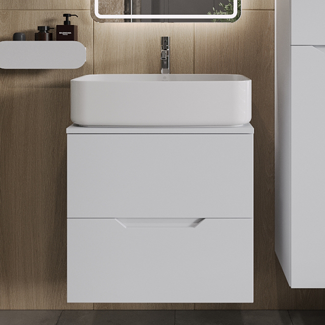 Тумба с раковиной Orange Line 60 подвесная, 2 ящика, матовая белая с раковиной B07-600W
Тумба с раковиной Orange Line 60 подвесная, 2 ящика, матовая белая с раковиной B07-600W