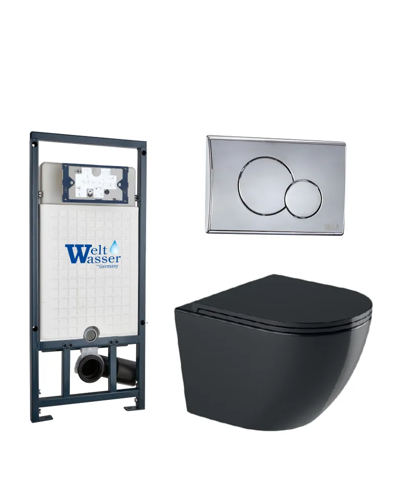 Комплект унитаза WeltWasser Merzbach 041 XL с инсталляцией MARBERG 507 черный матовый, с сиденьем микролифт и клавишей смыва MAR 507 RD хром
Комплект унитаза WeltWasser Merzbach 041 XL с инсталляцией MARBERG 507 черный матовый, с сиденьем микролифт и клавишей смыва MAR 507 RD хром