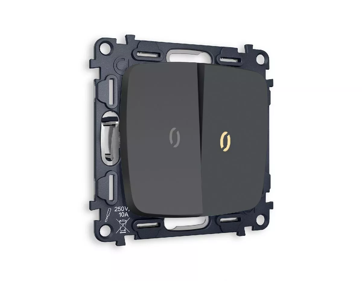 Комплект механизма 2-кл проходного выключателя с подсветкой Ambrella Volt Omega MO904030
Комплект механизма 2-кл проходного выключателя с подсветкой Ambrella Volt Omega MO904030