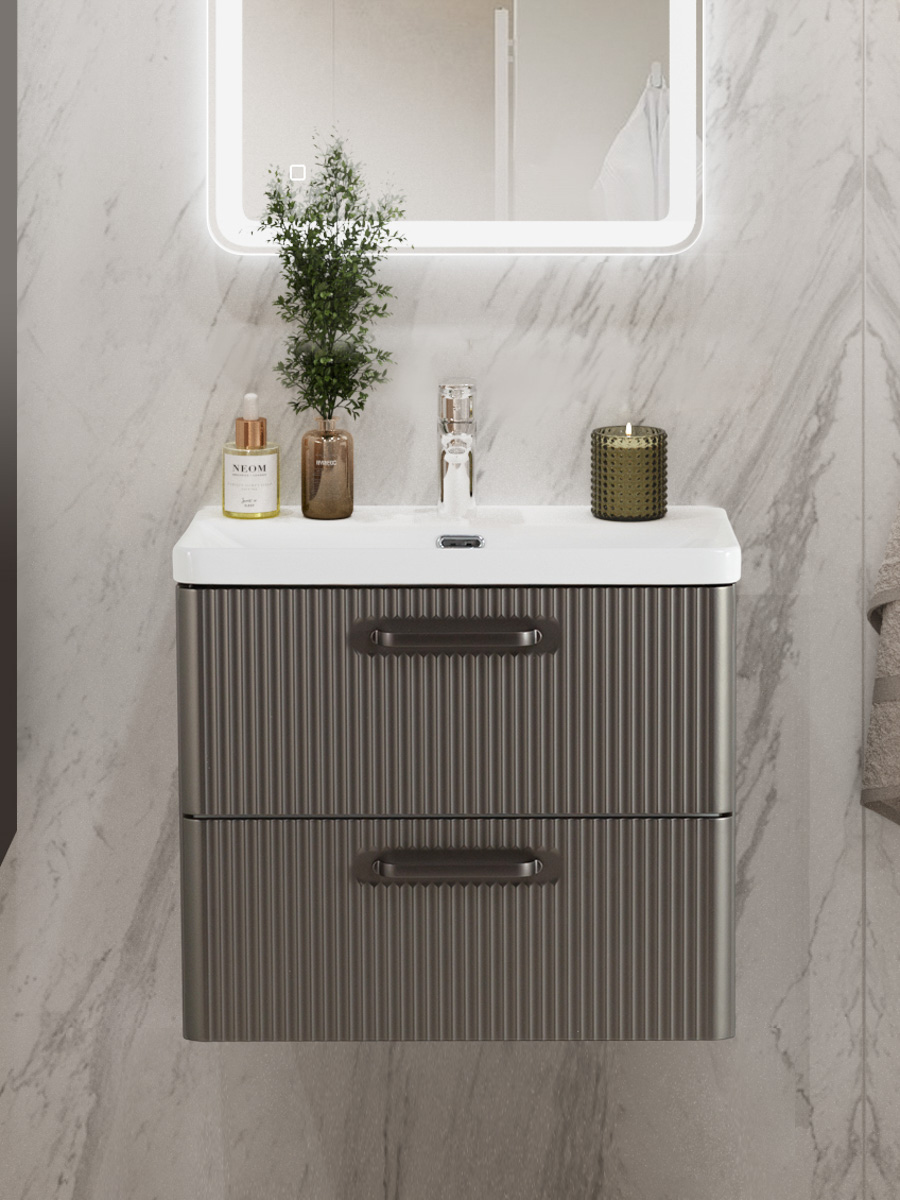 Тумба с раковиной BelBagno Due 60 ручки матовый темный никель, оружейная сталь
Тумба с раковиной BelBagno Due 60 ручки матовый темный никель, оружейная сталь