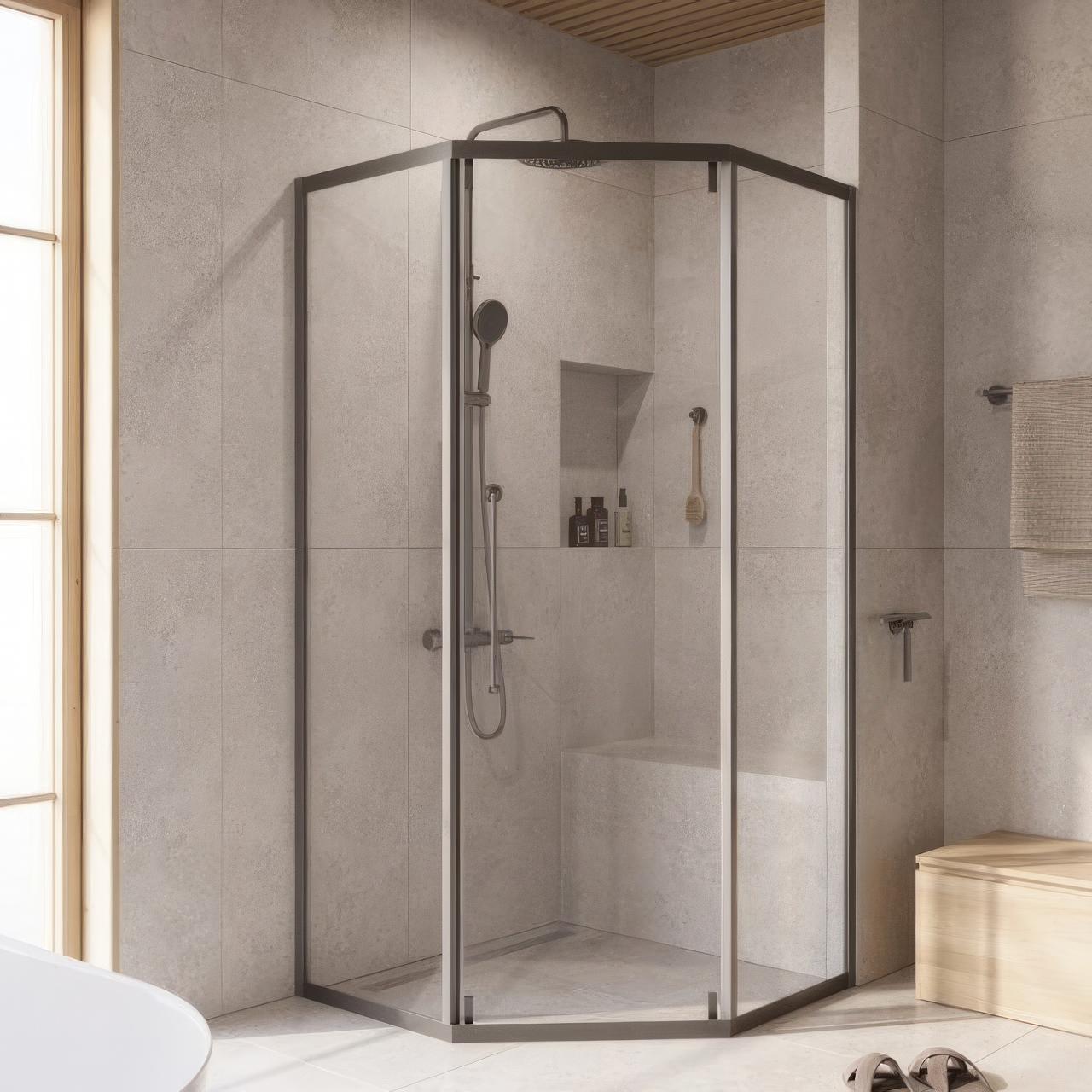 Душевой уголок Cezares Relax RELAX-304-P-1-100-C-GM 100x100, профиль оружейная сталь
Душевой уголок Cezares Relax RELAX-304-P-1-100-C-GM 100x100, профиль оружейная сталь