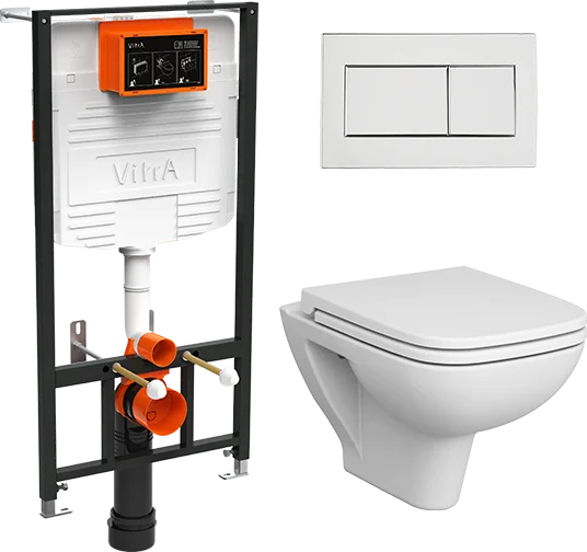 Комплект подвесного унитаза с инсталляцией VitrA S20 белый с сиденьем микролифт и кнопкой хром
Комплект подвесного унитаза с инсталляцией VitrA S20 белый с сиденьем микролифт и кнопкой хром