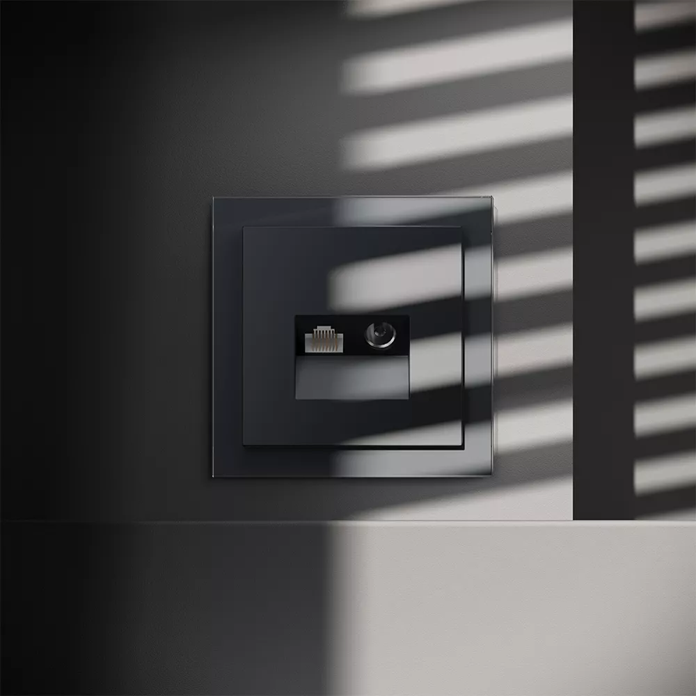 Розетка телевизионная встраиваемая Voltum S70 TV+RJ45 кат. 6, (графит) VLS060707
Розетка телевизионная встраиваемая Voltum S70 TV+RJ45 кат. 6, (графит) VLS060707