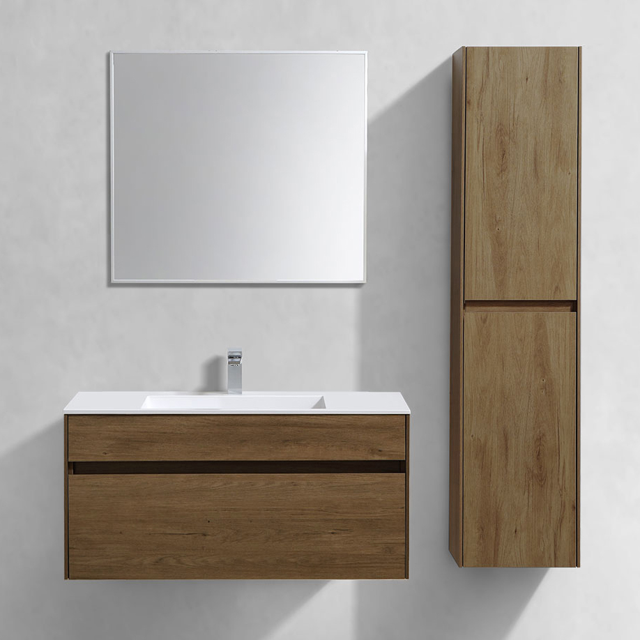 Мебель для ванной комнаты Vincea Chiara 100, дуб табак, с белой раковиной
Мебель для ванной комнаты Vincea Chiara 100, дуб табак, с белой раковиной