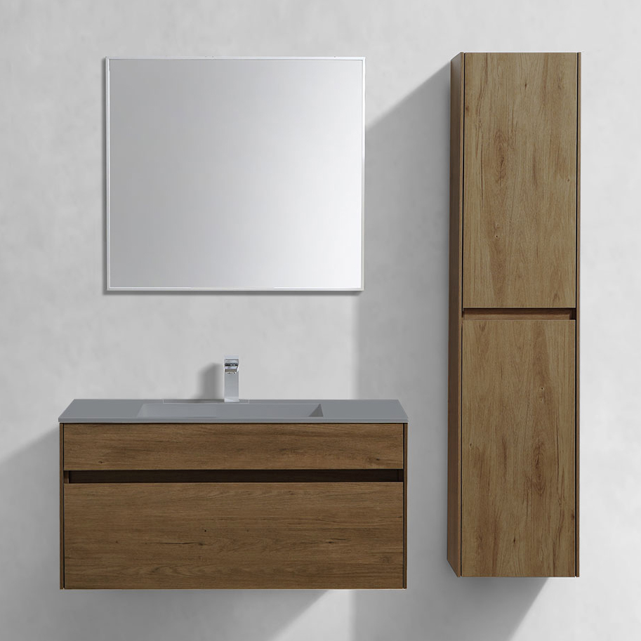 Мебель для ванной комнаты Vincea Chiara 100, дуб табак, с серой раковиной
Мебель для ванной комнаты Vincea Chiara 100, дуб табак, с серой раковиной