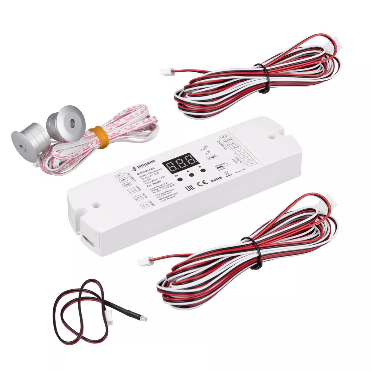 Контроллер лестничный Arlight SMART-SPI-302-82-2G-SH-PS-SUF (12-24V, TUYA Wi-Fi, 2.4G) (IARL, IP20 Пластик) 046485
Контроллер лестничный Arlight SMART-SPI-302-82-2G-SH-PS-SUF (12-24V, TUYA Wi-Fi, 2.4G) (IARL, IP20 Пластик) 046485