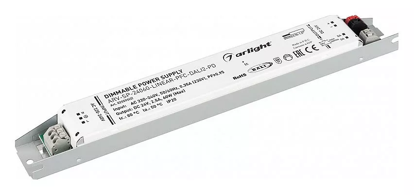 Блок питания Arlight ARV-SP-24060-Linear-Pfc-Dali2-PD 24V 60W IP20 2,5A 025595(2)
Блок питания Arlight ARV-SP-24060-Linear-Pfc-Dali2-PD 24V 60W IP20 2,5A 025595(2)