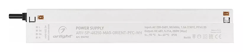 Блок питания Arlight ARV-SP-48250-Mag-Orient-PFC-WH 48V 250W IP20 5.21A 036702
Блок питания Arlight ARV-SP-48250-Mag-Orient-PFC-WH 48V 250W IP20 5.21A 036702