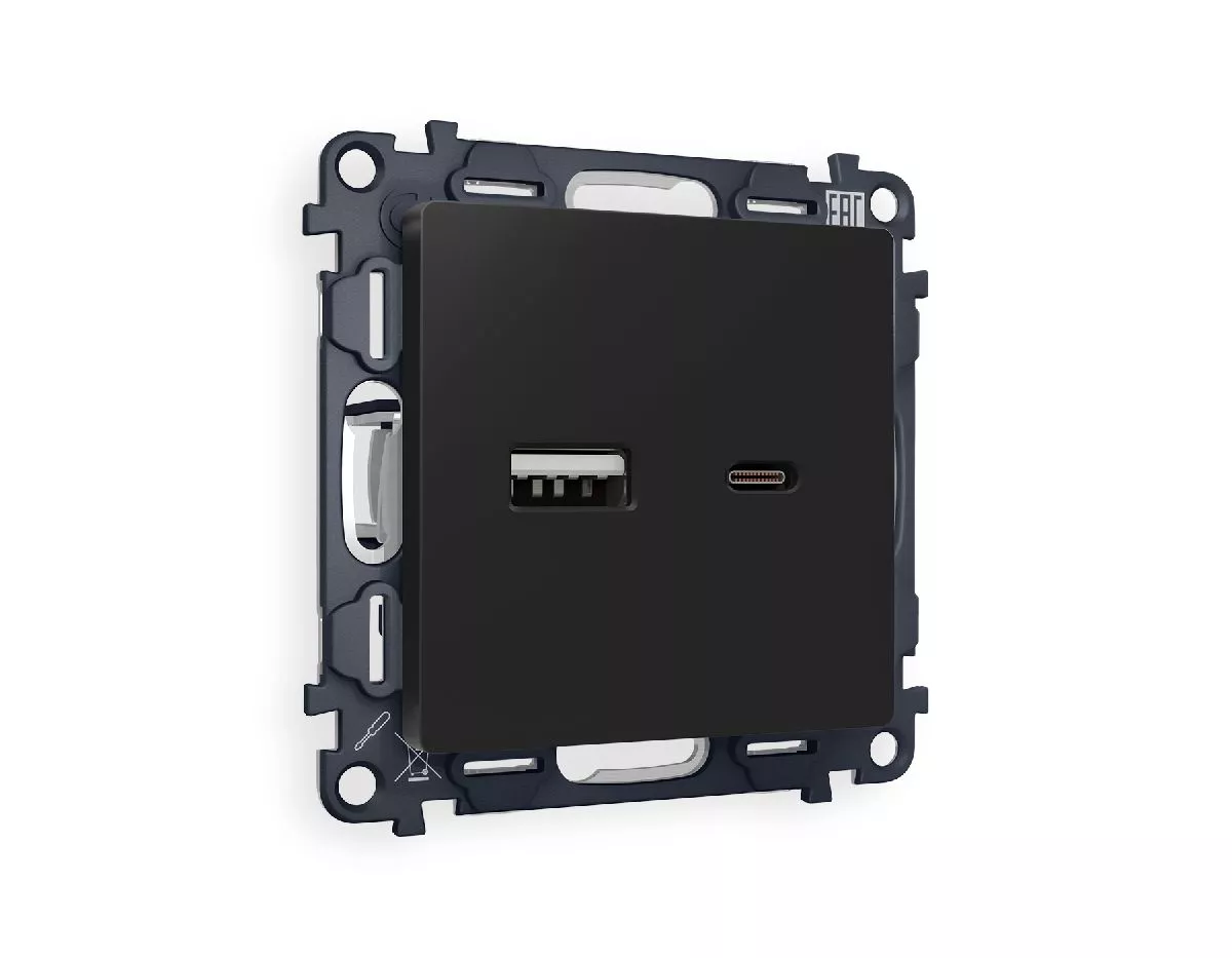 Комплект механизма розетки 2USB A+C 20W (быстрая зарядка) Ambrella Volt Alfa MA811010
Комплект механизма розетки 2USB A+C 20W (быстрая зарядка) Ambrella Volt Alfa MA811010