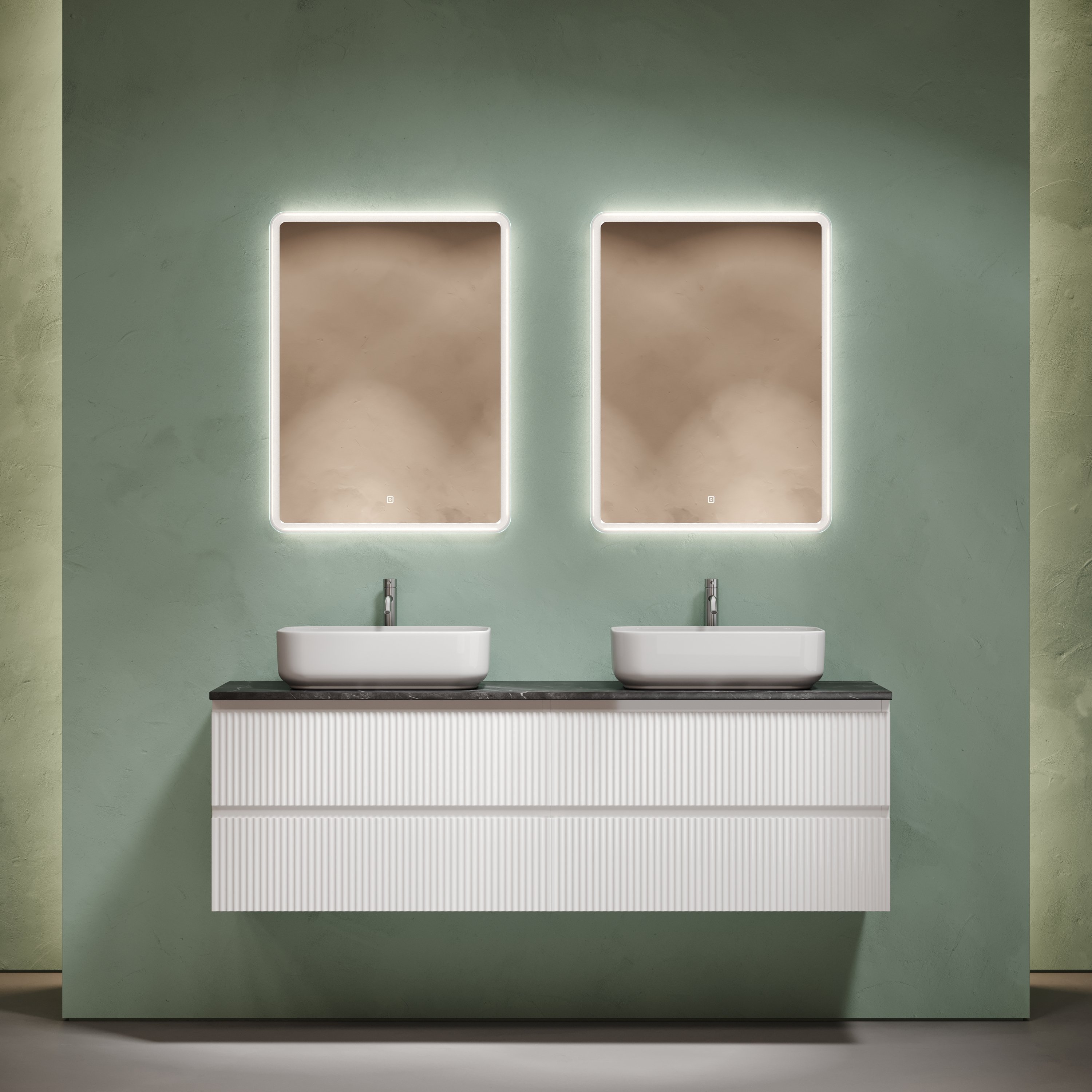 Мебель для ванной комнаты Sancos Snob R 160 bianco, столешница черный мрамор TT160A1X, раковина CN5043
Мебель для ванной комнаты Sancos Snob R 160 bianco, столешница черный мрамор TT160A1X, раковина CN5043