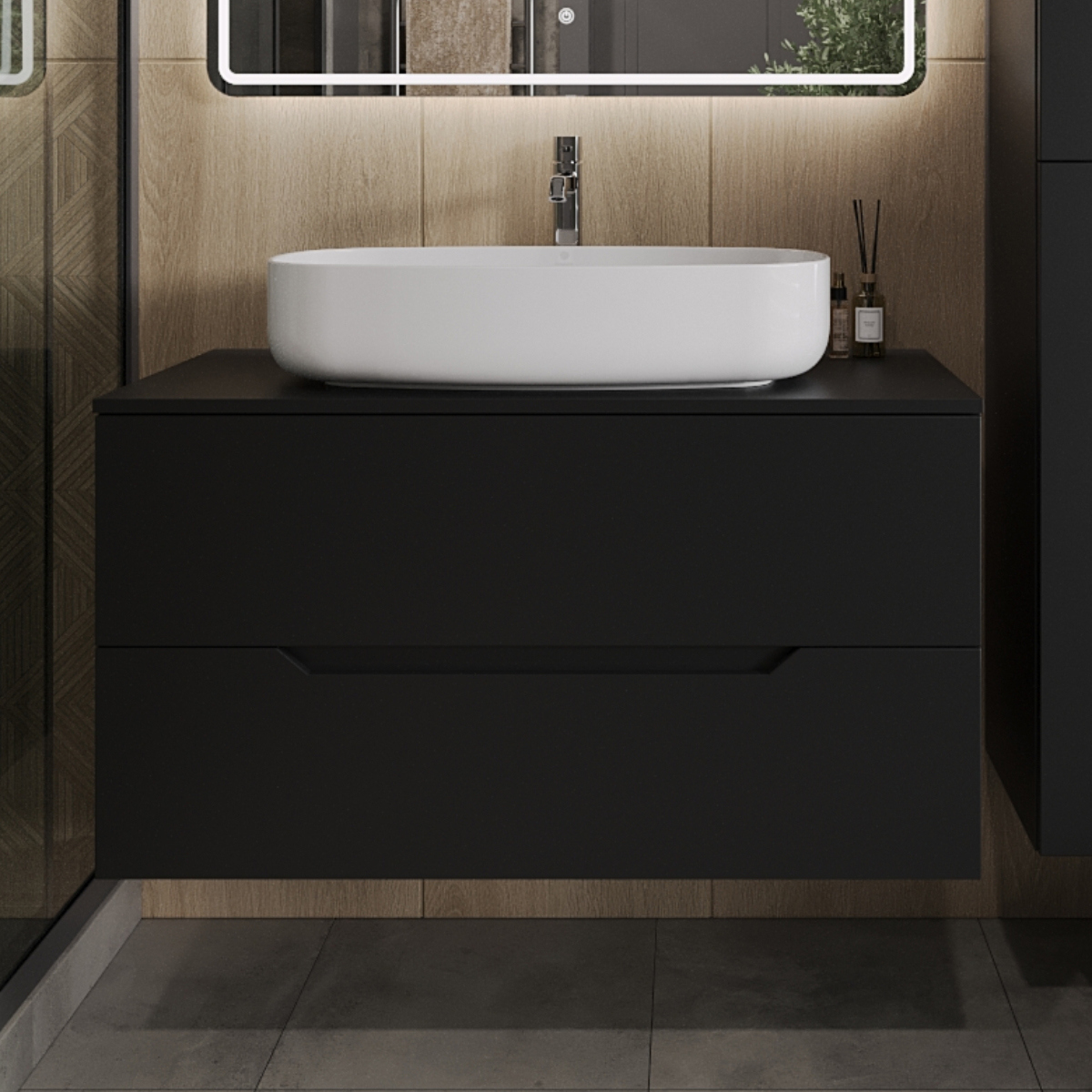 Тумба с раковиной Orange Line 100 подвесная, 2 ящика, матовая черная с раковиной B07-675W
Тумба с раковиной Orange Line 100 подвесная, 2 ящика, матовая черная с раковиной B07-675W