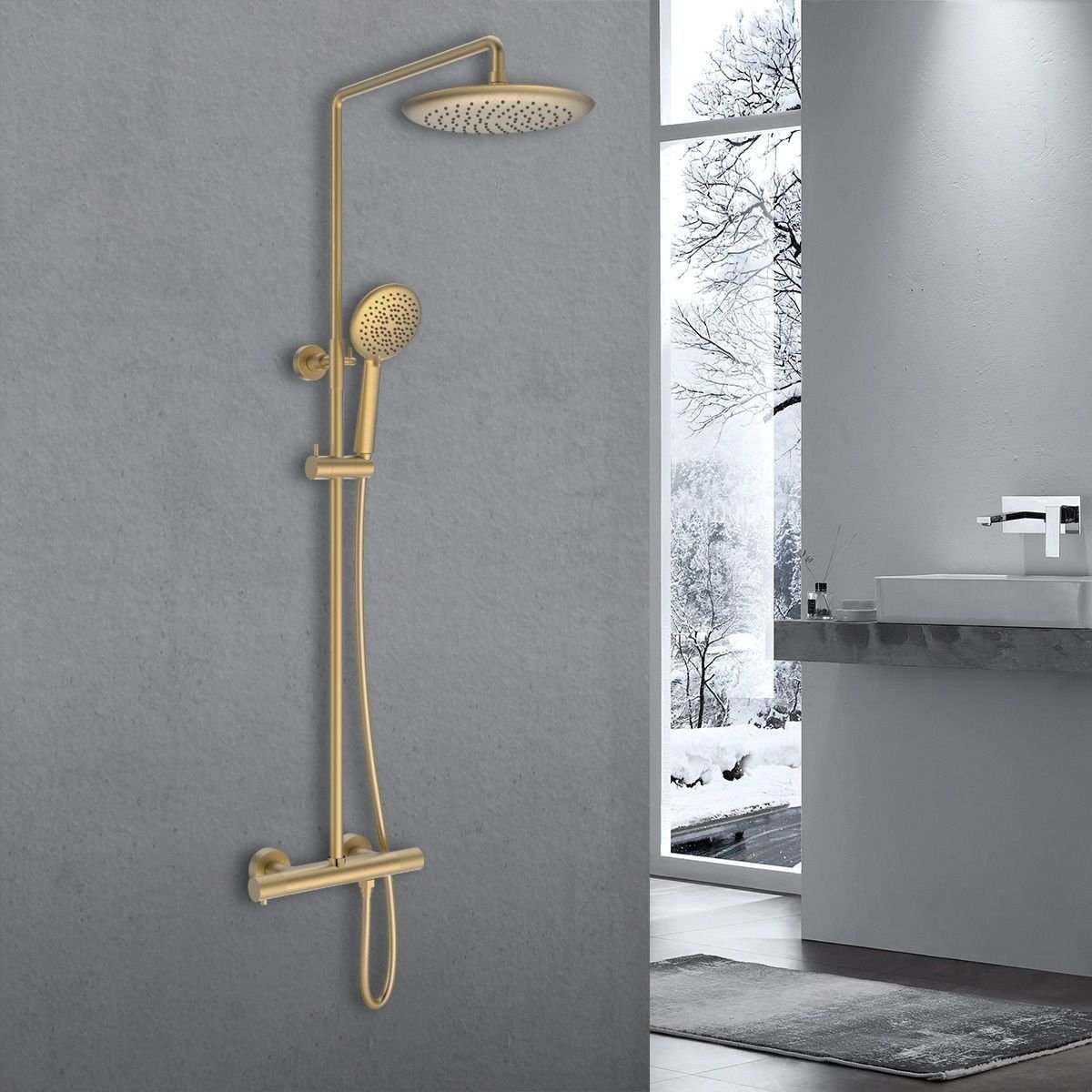 Душевая стойка Vincea Desire VSFS-1D0TBG термостатическая, брашированное золото
Душевая стойка Vincea Desire VSFS-1D0TBG термостатическая, брашированное золото