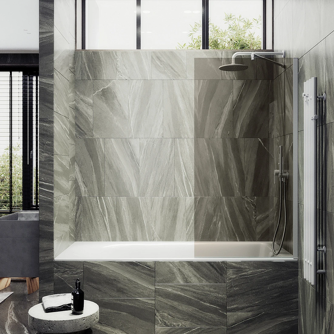 Шторка на ванну Maybahglass 50х140 широкий профиль белый, стекло бронза 
Шторка на ванну Maybahglass 50х140 широкий профиль белый, стекло бронза