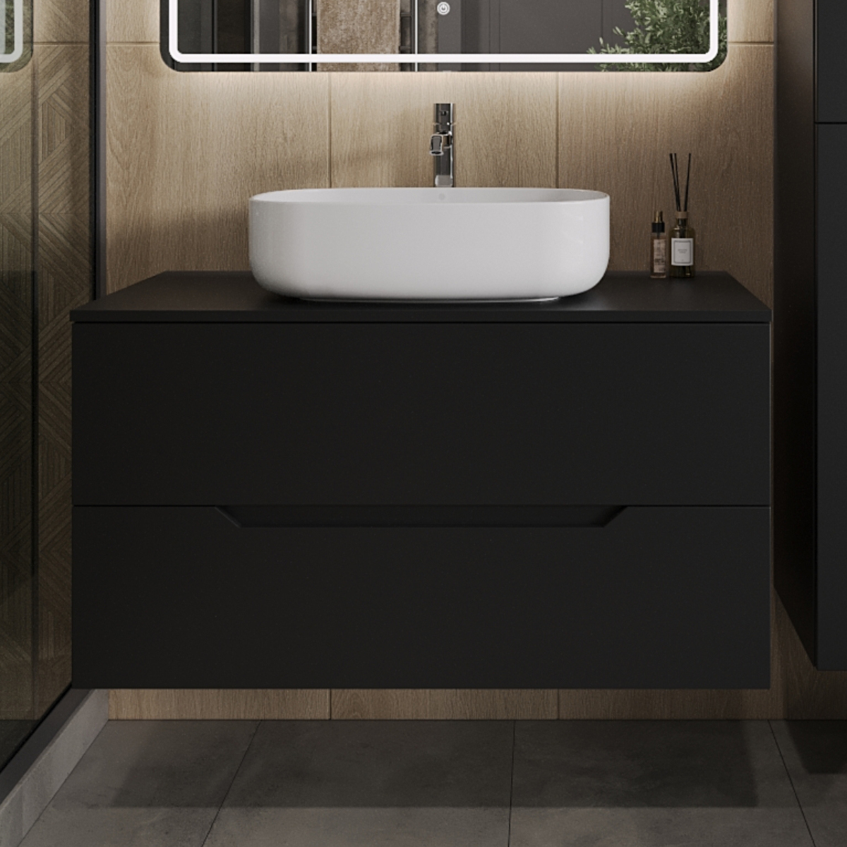 Тумба с раковиной Orange Line 100 подвесная, 2 ящика, матовая черная с раковиной B07-540W
Тумба с раковиной Orange Line 100 подвесная, 2 ящика, матовая черная с раковиной B07-540W