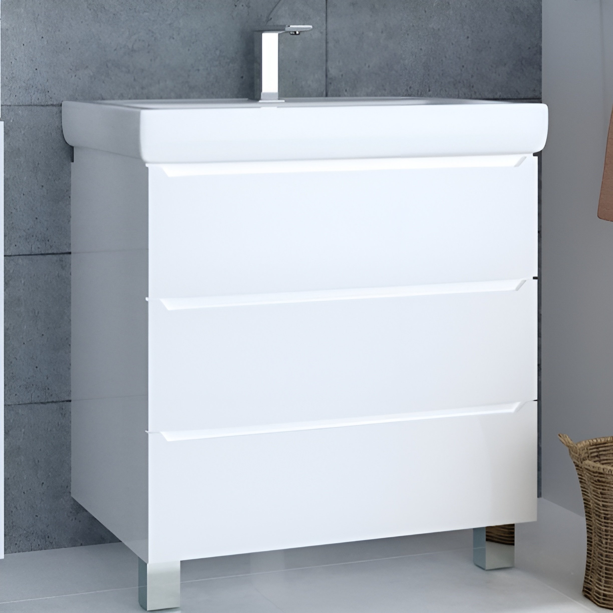 Тумба с раковиной 1MarKa Кода 80Н белый глянец
Тумба с раковиной 1MarKa Кода 80Н белый глянец