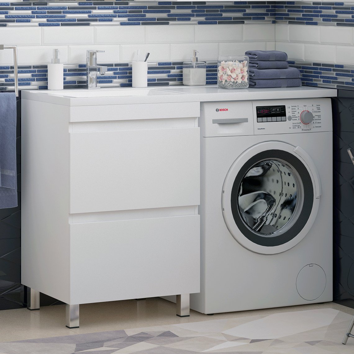 Тумба с раковиной Corozo Альтаир 120 под стиральную машину L
Тумба с раковиной Corozo Альтаир 120 под стиральную машину L