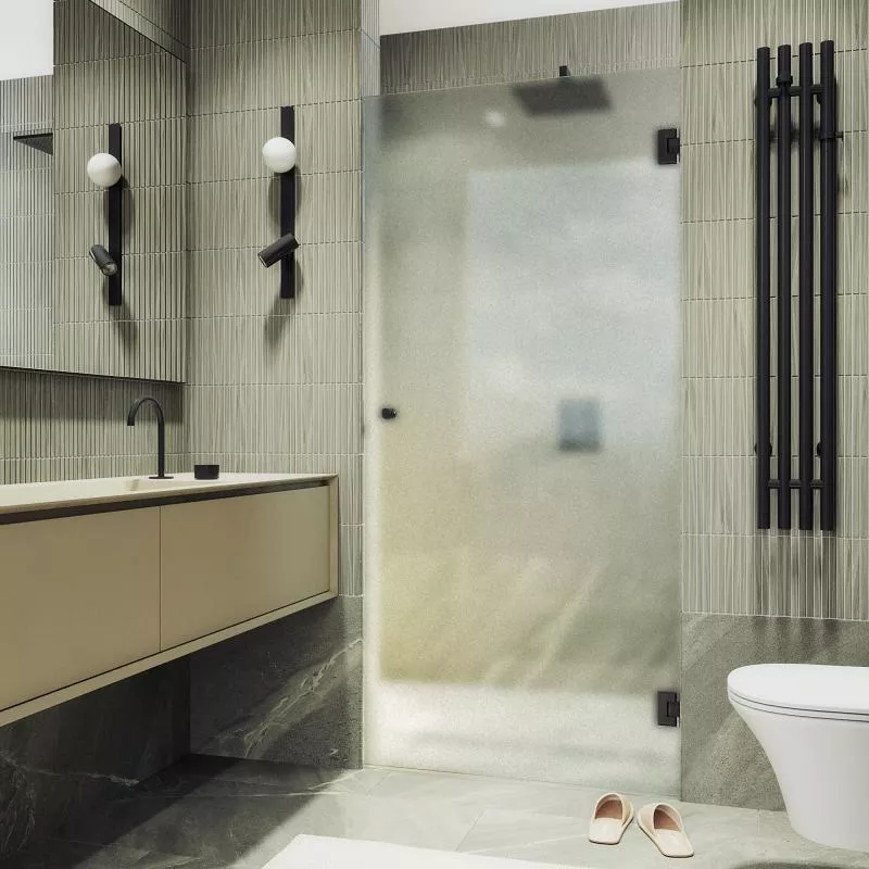 Душевая дверь в нишу Maybahglass 70.5х195 петли черные, стекло сатин 
Душевая дверь в нишу Maybahglass 70.5х195 петли черные, стекло сатин