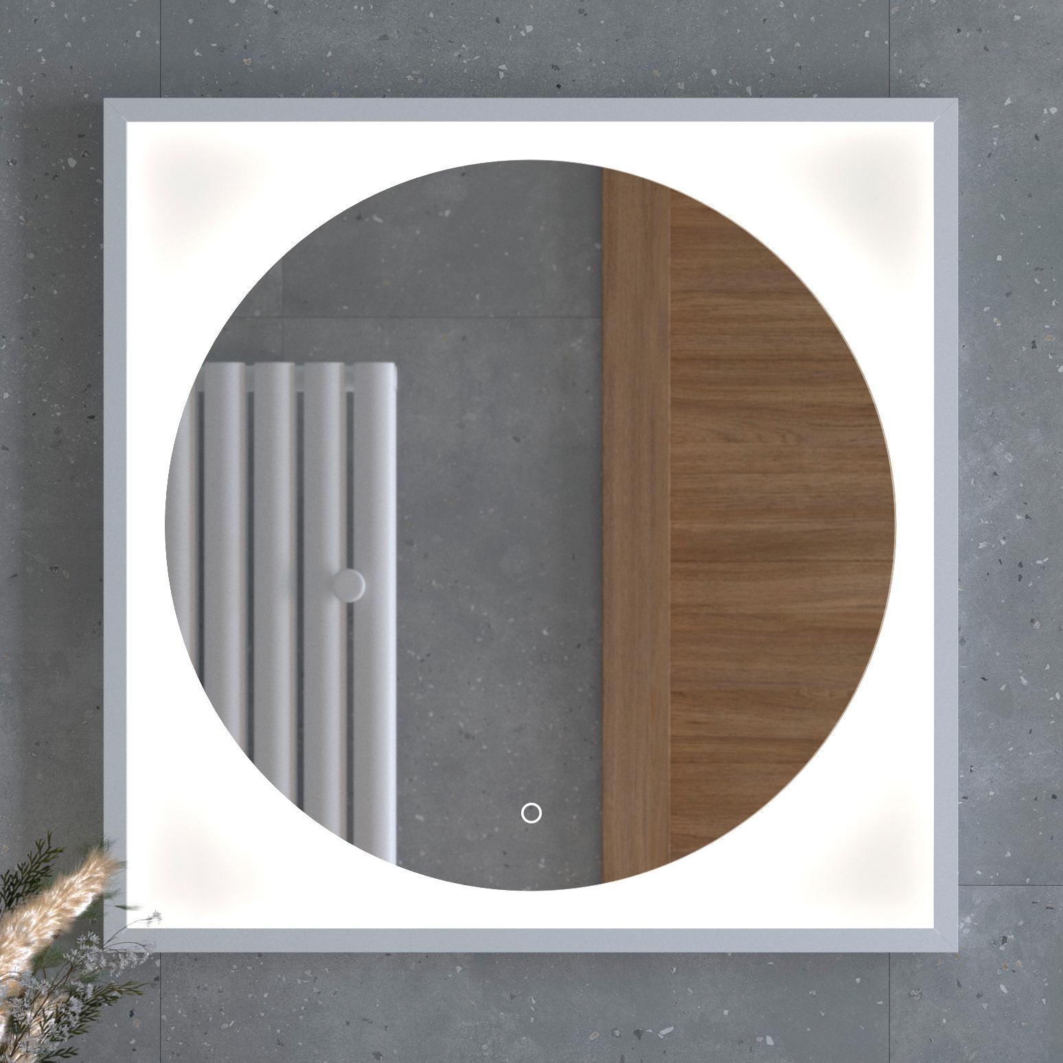 Зеркало в багетной раме с LED-подсветкой 15W (70x70 cm) (Сенсорный выключатель) (Нейтральный белый свет) (Белая рама) (DEFESTO)
Зеркало в багетной раме с LED-подсветкой 15W (70x70 cm) (Сенсорный выключатель) (Нейтральный белый свет) (Белая рама) (DEFESTO)