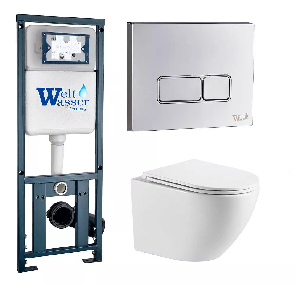 Комплект унитаза WeltWasser Merzbach 041 XL с инсталляцией MARBERG 410 белый, с сиденьем микролифт и клавишей смыва MAR 410 SE хром
Комплект унитаза WeltWasser Merzbach 041 XL с инсталляцией MARBERG 410 белый, с сиденьем микролифт и клавишей смыва MAR 410 SE хром