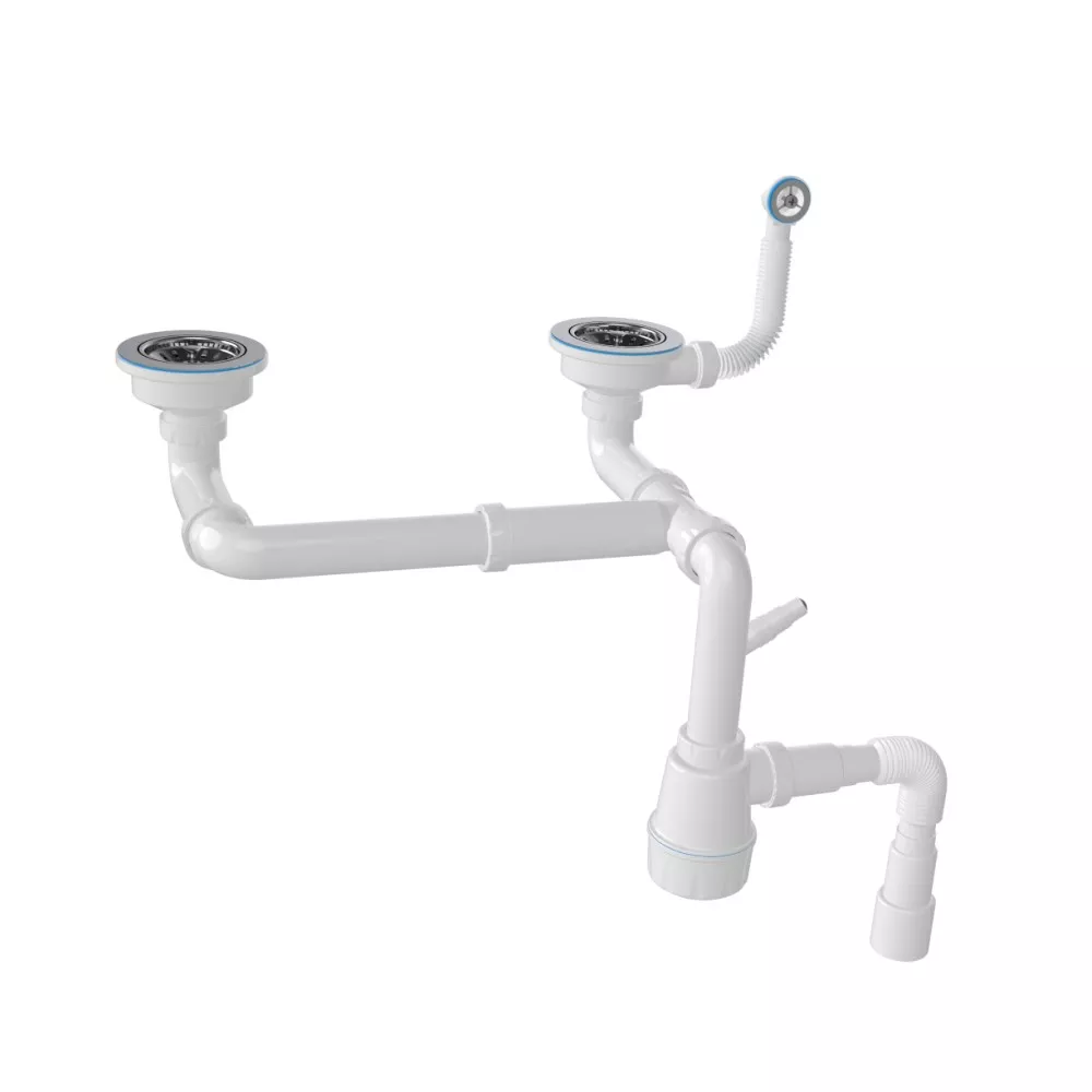 Сифон для кухонной мойки Nova NV1196, для двойной мойки, с отводом для стиральной машины
Сифон для кухонной мойки Nova NV1196, для двойной мойки, с отводом для стиральной машины