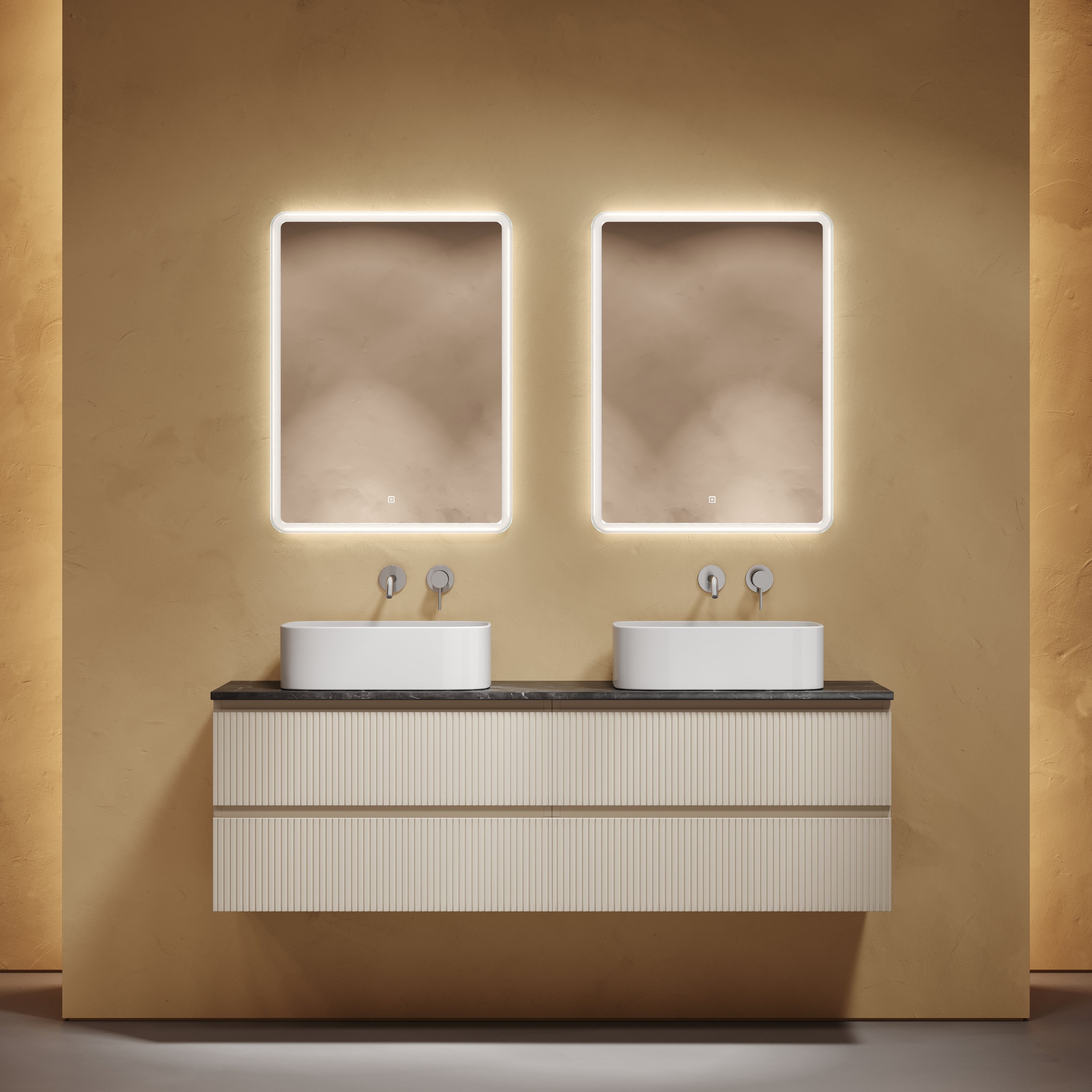 Мебель для ванной комнаты Sancos Snob T 160 beige soft, столешница черный мрамор TT160A1, раковина CN6052
Мебель для ванной комнаты Sancos Snob T 160 beige soft, столешница черный мрамор TT160A1, раковина CN6052