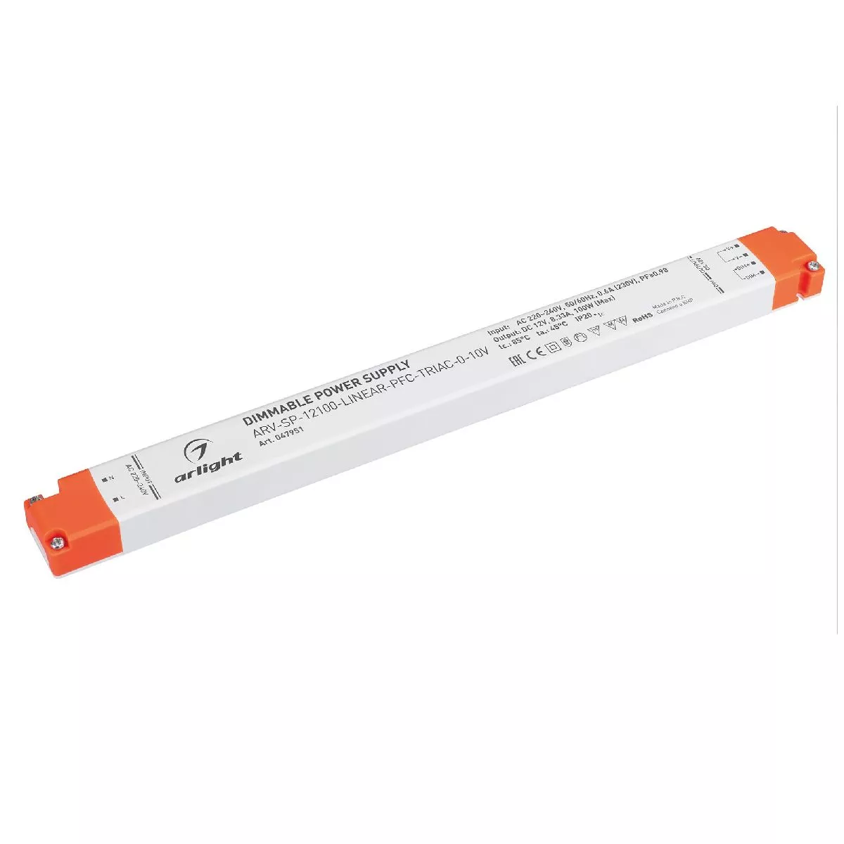 Блок питания Arlight ARV-SP-12100-LINEAR-PFC-TRIAC-0-10V (12V, 8.33A, 100W) 047951
Блок питания Arlight ARV-SP-12100-LINEAR-PFC-TRIAC-0-10V (12V, 8.33A, 100W) 047951
