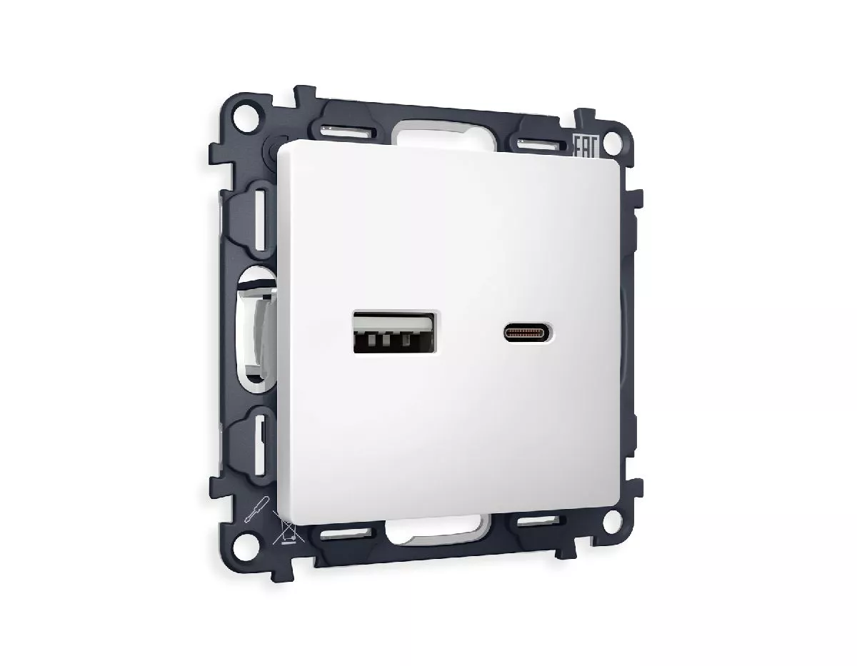 Комплект механизма розетки 2USB A+C 20W (быстрая зарядка) Ambrella Volt Alfa MA131010
Комплект механизма розетки 2USB A+C 20W (быстрая зарядка) Ambrella Volt Alfa MA131010