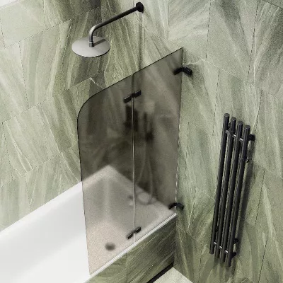 Шторка на ванну складная MaybahGlass 140х51 профиль черный, стекло бронза матовая
Шторка на ванну складная MaybahGlass 140х51 профиль черный, стекло бронза матовая
