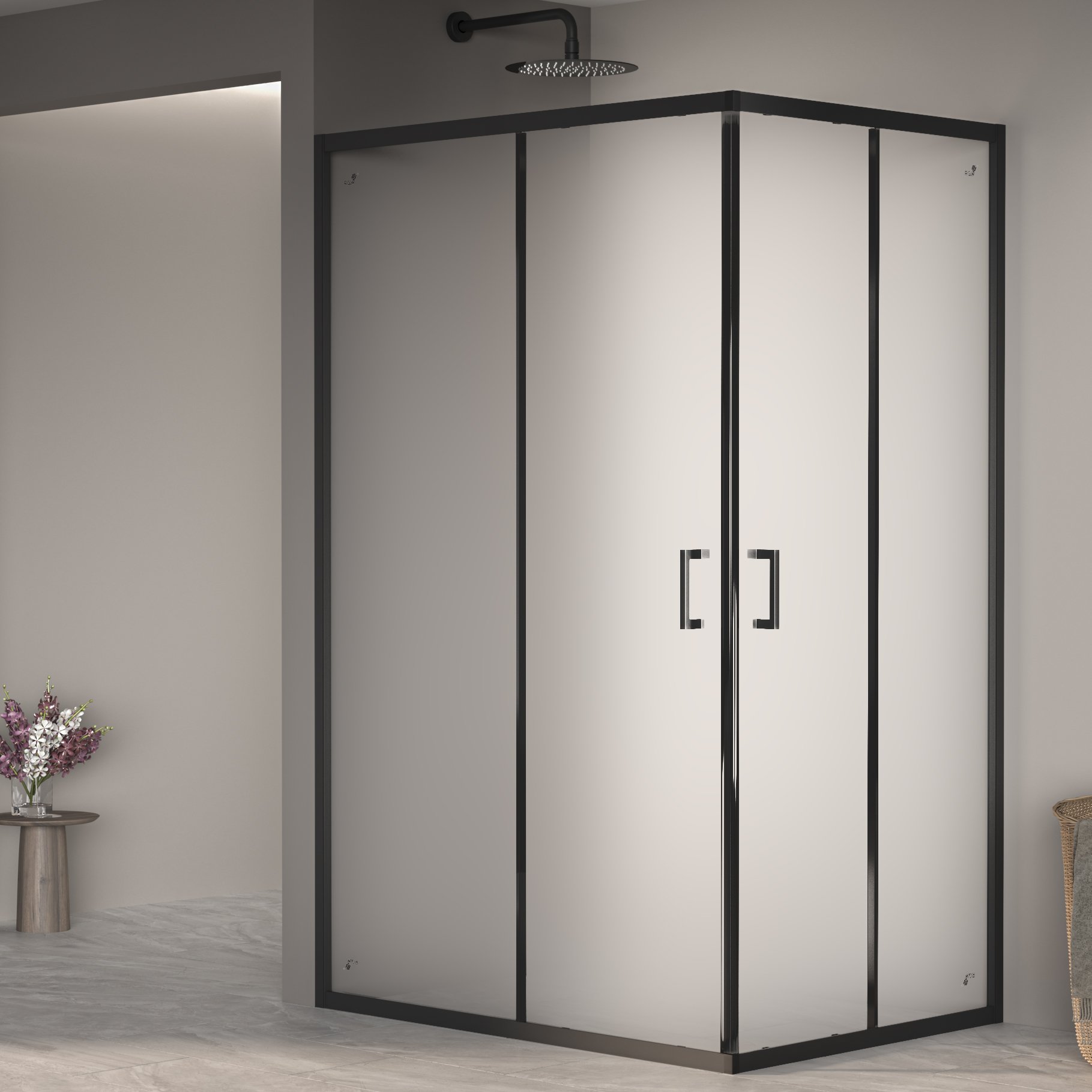 Душевой уголок RGW Passage PA-040B 90х100 см, профиль черный, стекло матовое 
Душевой уголок RGW Passage PA-040B 90х100 см, профиль черный, стекло матовое