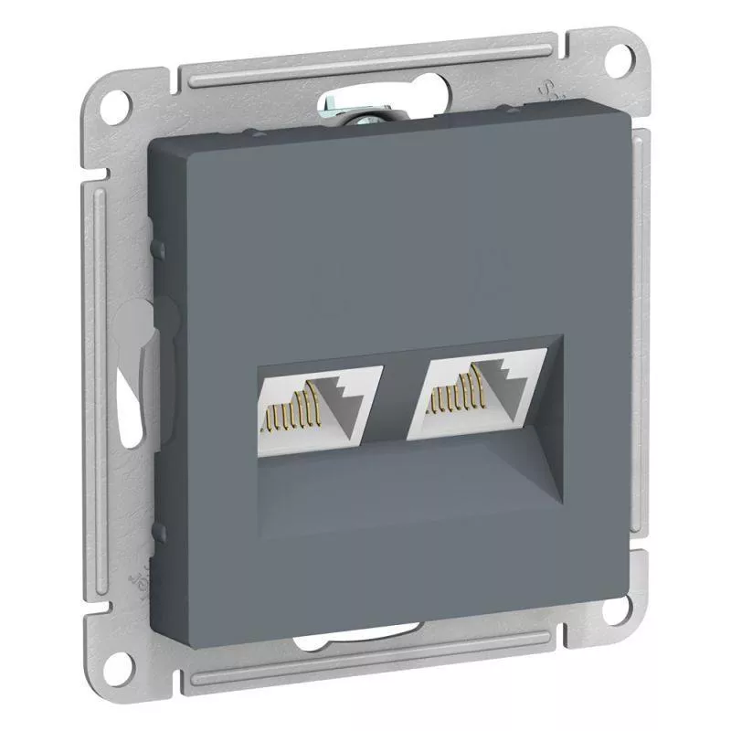 Розетка компьютерная двойная RJ45 Schneider Electric AtlasDesign 5e кат UTP грифель ATN000785
Розетка компьютерная двойная RJ45 Schneider Electric AtlasDesign 5e кат UTP грифель ATN000785