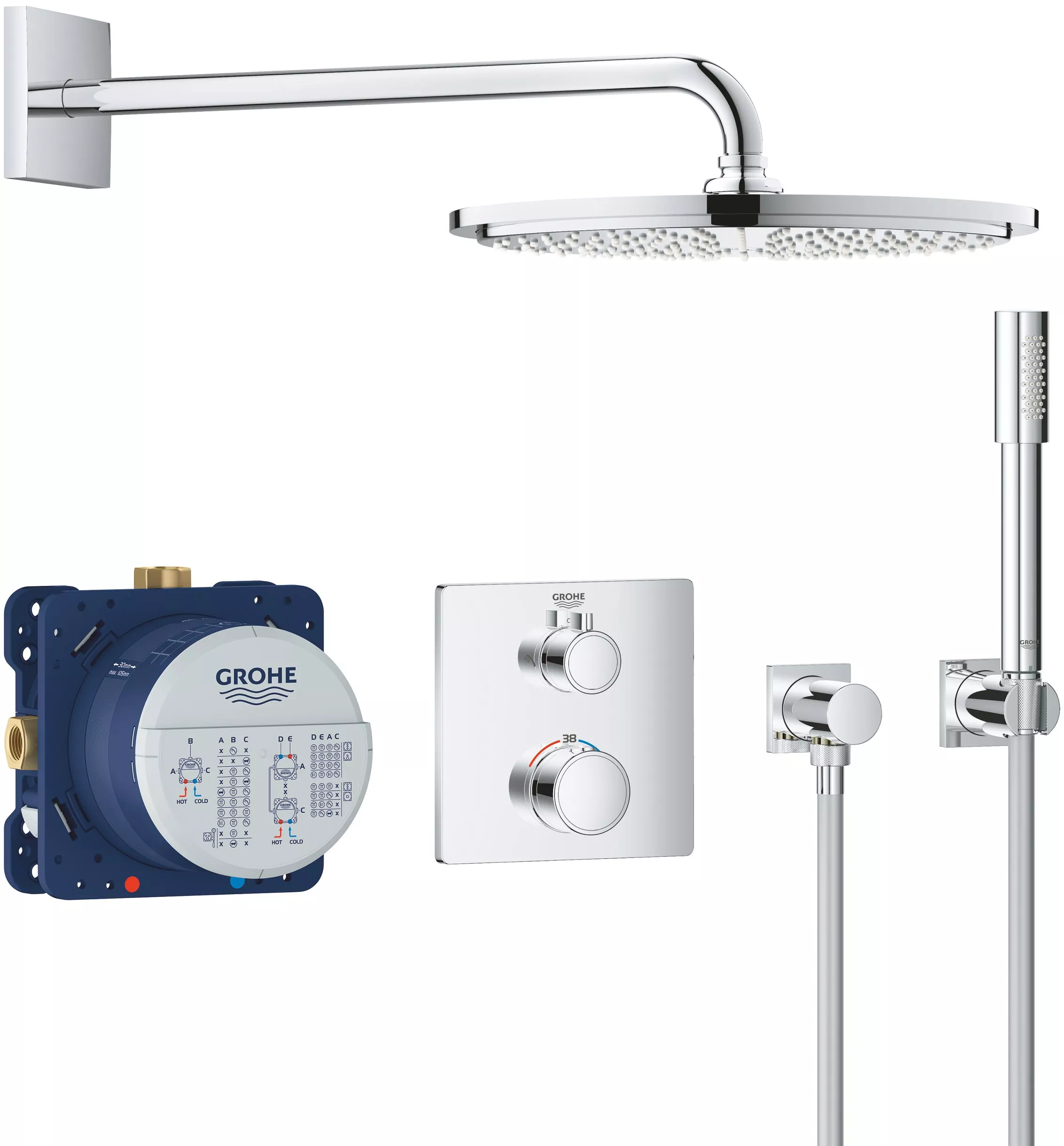 Душевой комплект Grohe Grohtherm 34730000 С ВНУТРЕННЕЙ ЧАСТЬЮ, с термостатом
Душевой комплект Grohe Grohtherm 34730000 С ВНУТРЕННЕЙ ЧАСТЬЮ, с термостатом