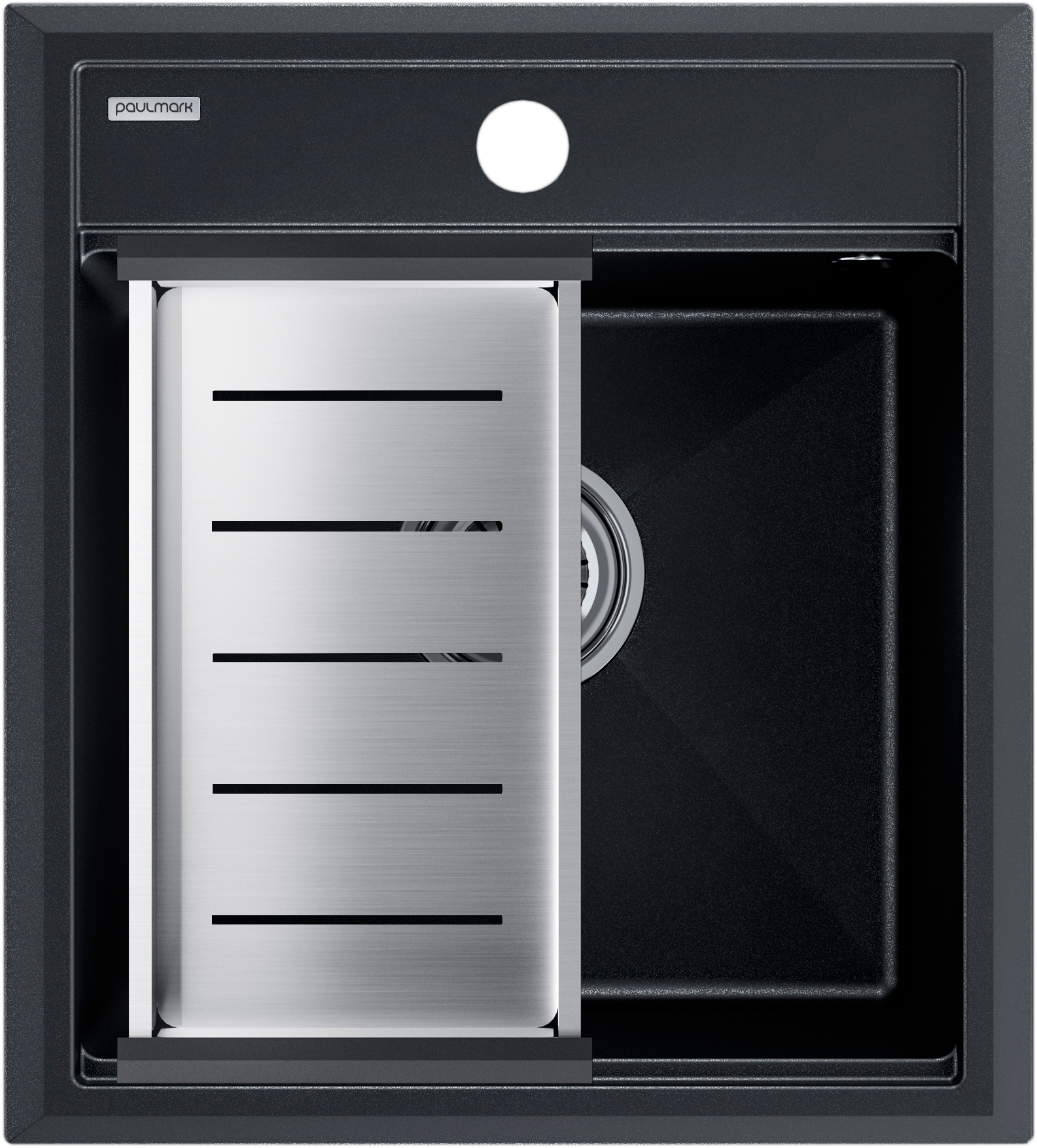 Мойка кухонная Paulmark Stepia PM114651-BLM+A375-BS с коландером, черный металлик
Мойка кухонная Paulmark Stepia PM114651-BLM+A375-BS с коландером, черный металлик