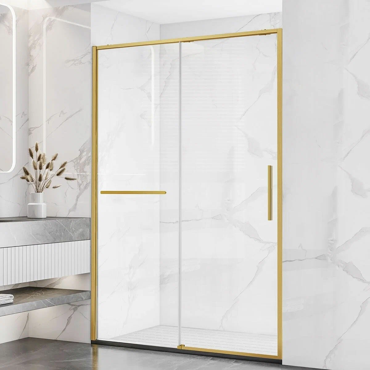 Душевая дверь в нишу Vincea Slim Soft VDS-1SS120CLG 120 см профиль брашированное золото, стекло прозрачное
Душевая дверь в нишу Vincea Slim Soft VDS-1SS120CLG 120 см профиль брашированное золото, стекло прозрачное