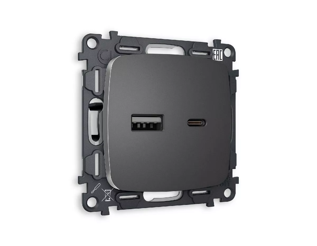 Комплект механизма розетки 2USB A+C 20W (быстрая зарядка) Ambrella Volt Omega MO661010
Комплект механизма розетки 2USB A+C 20W (быстрая зарядка) Ambrella Volt Omega MO661010