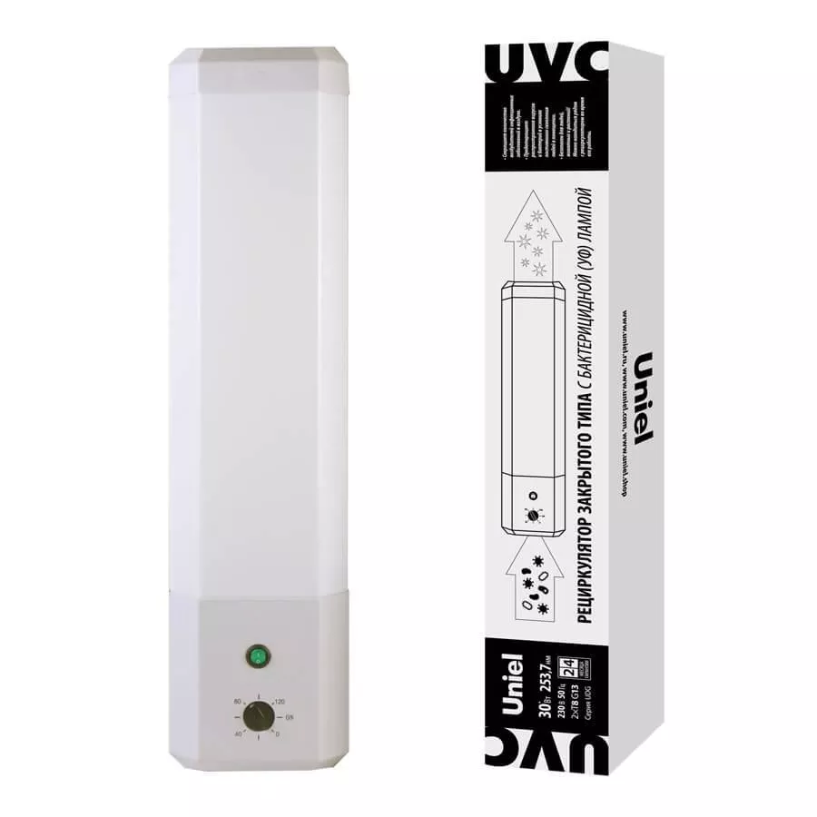 Ультрафиолетовый бактерицидный рециркулятор Uniel UDG-M62T UVCB/TM White UL-00007717
Ультрафиолетовый бактерицидный рециркулятор Uniel UDG-M62T UVCB/TM White UL-00007717