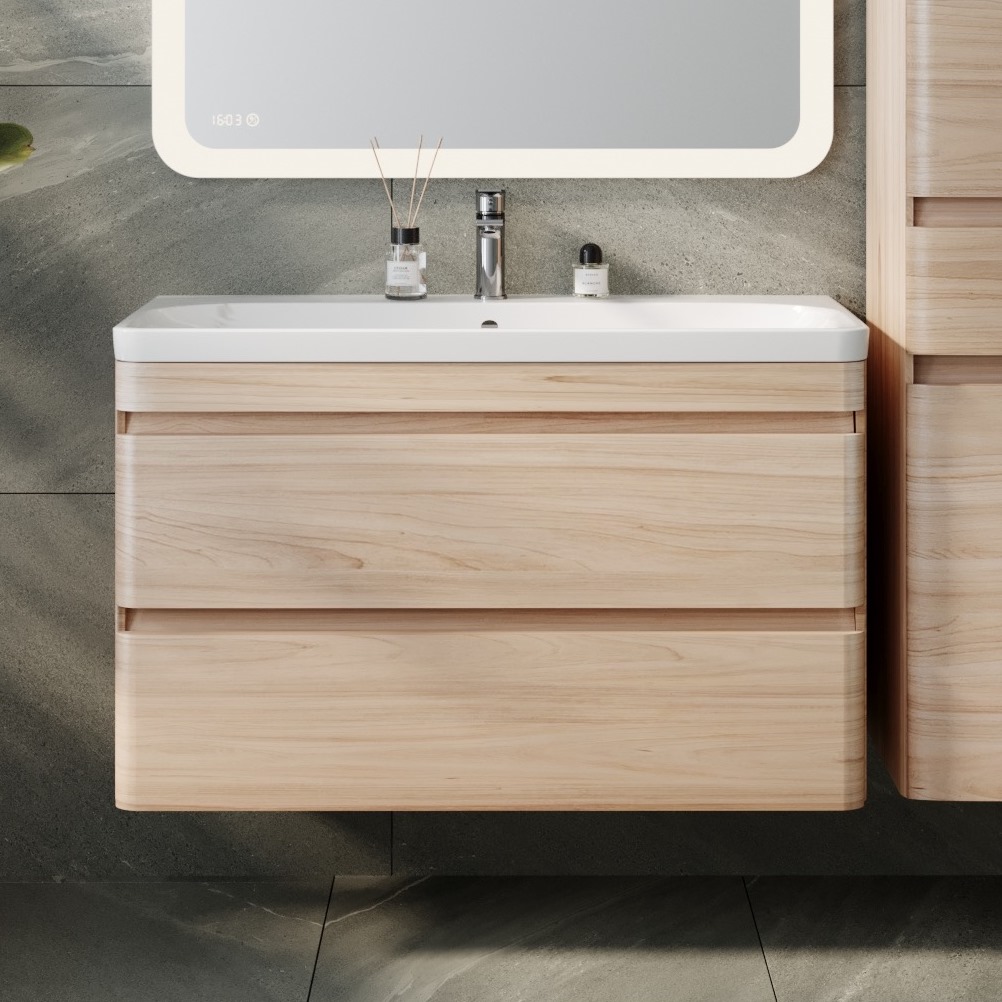 Тумба с раковиной Style Line Атлантика 100 Люкс Plus, подвесная, ясень перламутр
Тумба с раковиной Style Line Атлантика 100 Люкс Plus, подвесная, ясень перламутр